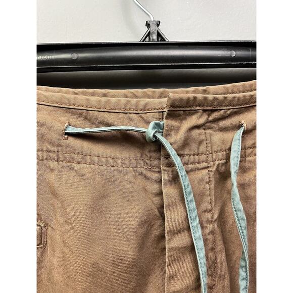 Mountain Hardwear Cropped Cargo Pants Womens 4 Brown‎ Hiking Pockets Drawstring - Picture 5 of 6